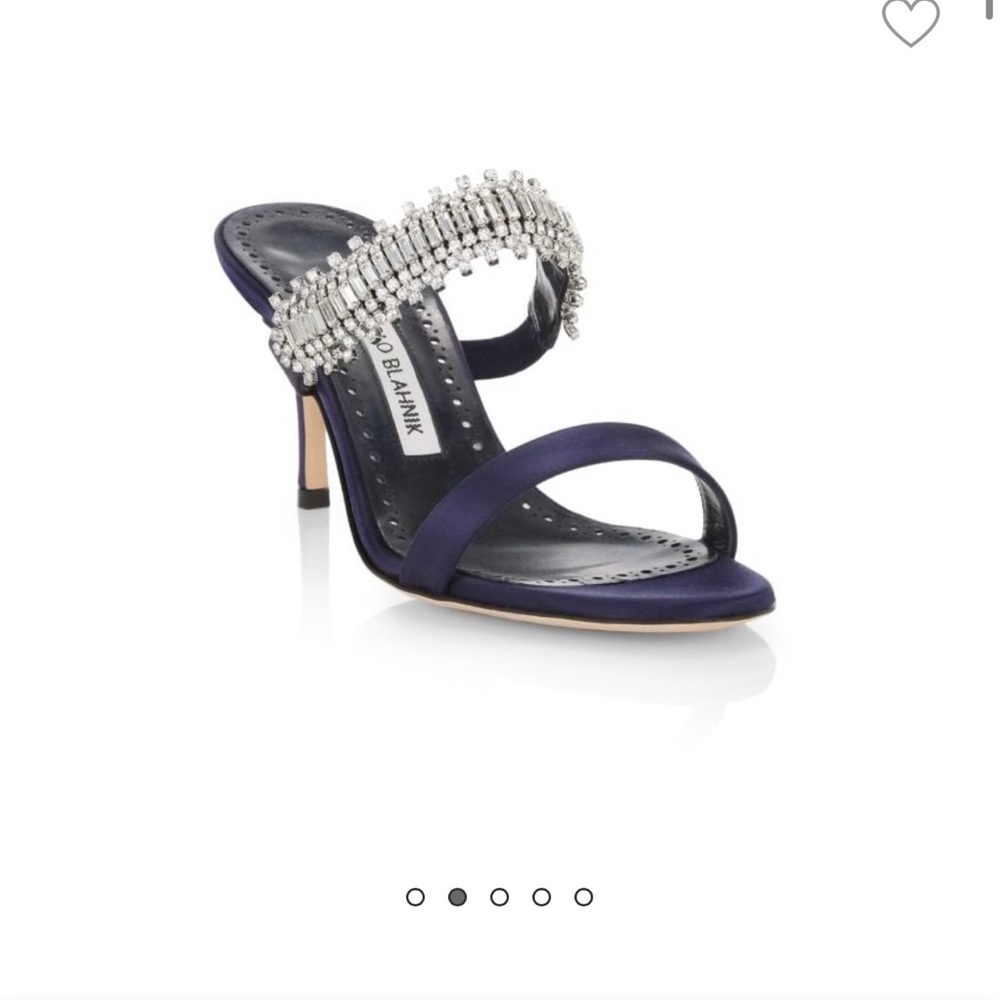 MANOLO BLAHNIK Sakina 70 Crystal Embellished Satin Sandals